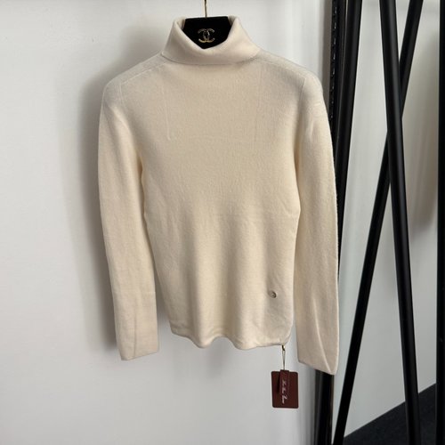 Loro Piana Cashmere Knit High-Neck Top with Metal Rings