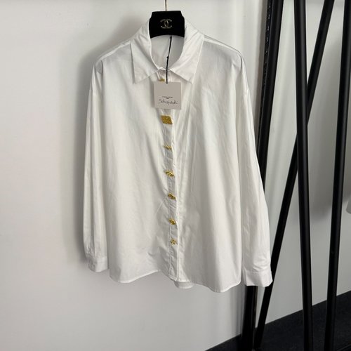 Schiaparelli Long-Sleeved Shirt with Demon Eye Buttons