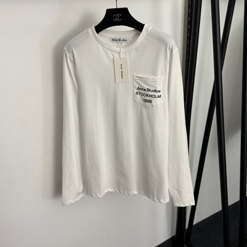 Dior Single Pocket Cotton Long Sleeve T-Shirt with Letter Print