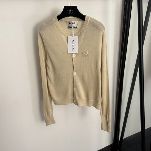 Dior Apricot Square-Embroidered Slim Long-Sleeve Knit Cardigan