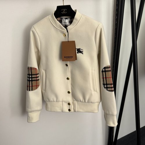 Burberry Beige and Black War Horse Embroidery Lattice Jacket