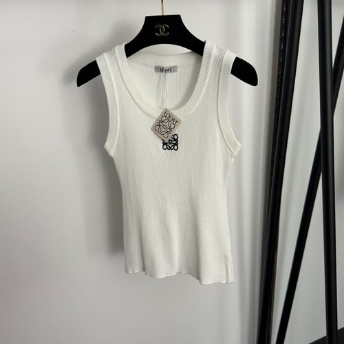 Loewe Logo-Embroidered Knit Vest with Various Colors