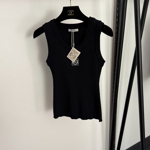 Loewe Logo-Embroidered Knit Vest with Various Colors