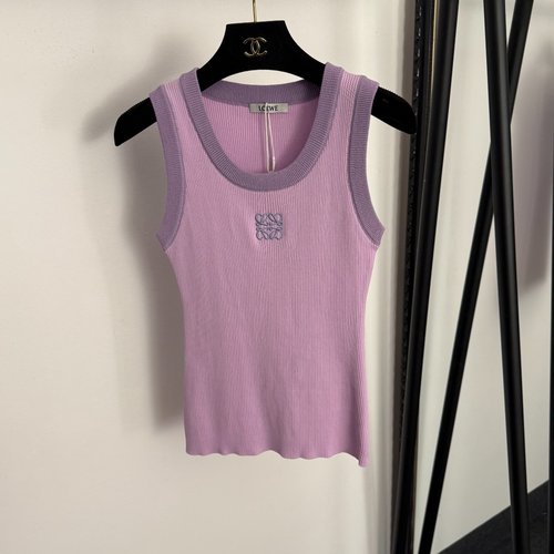 Loewe Chest Logo-Embroidered Color-Blocked Knit Vest