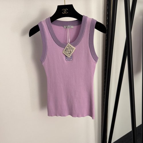 Loewe Chest Logo-Embroidered Color-Blocked Knit Vest