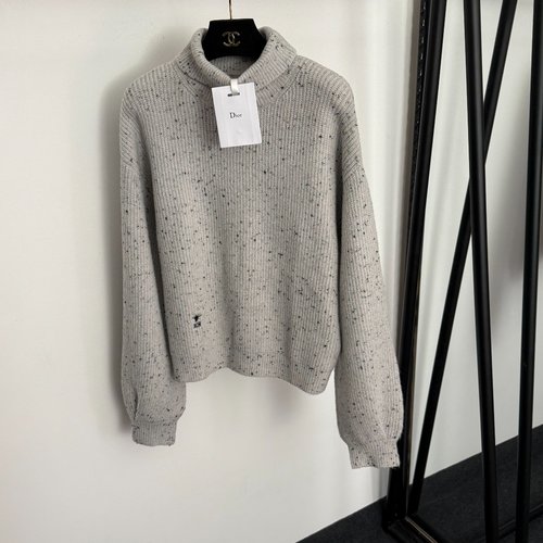 Dior Bee Embroidery Wool-blend Turtleneck Pullover