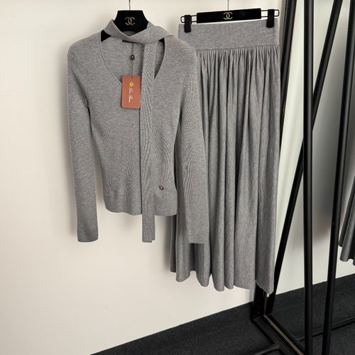 Loro Piana Knit Suit with Metal Rings, Tie and Multiple Colors