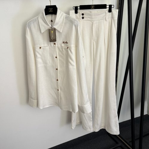 Loro Piana LP Series Embroidered Logo Linen Suit with Shirt & Trousers, Multiple Colors