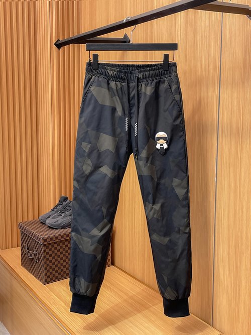 Fendi Thickened Warm Down Pants for Outdoor Use