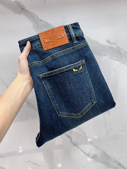 Fendi Premium Custom Jeans with High-Quality Hardware and Craftsmanship