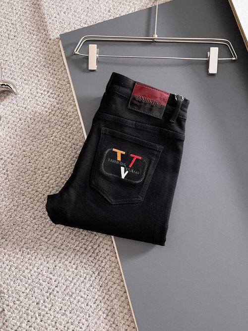 Valentino High - end Jeans with Imported Elastic Fabric