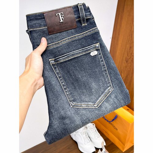 Tom Ford High-Elastic Jeans with Imported Premium Washcloth