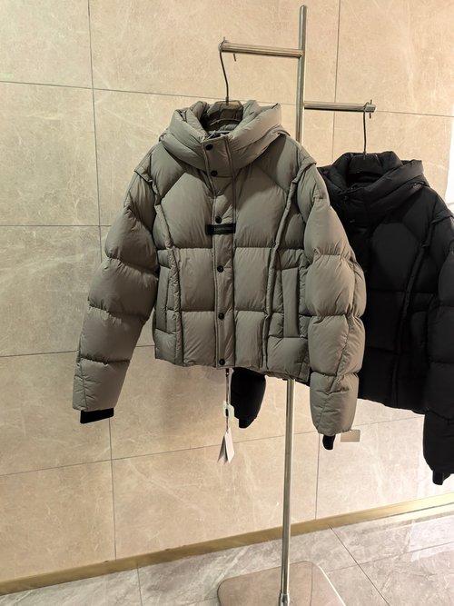 Balenciaga Detachable Hood Down Jacket with 3D Letters