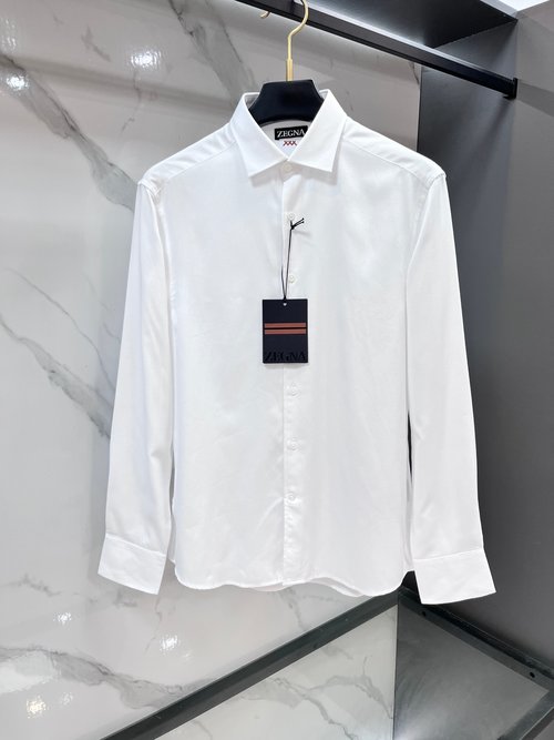Zegna Long-sleeved Shirt with High Comfort and Fine Details