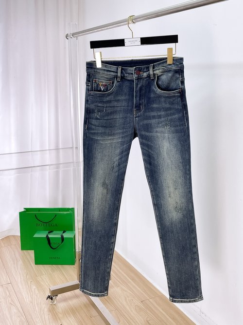 Valentino Premium Imported Stretch Denim Jeans with Brand Details