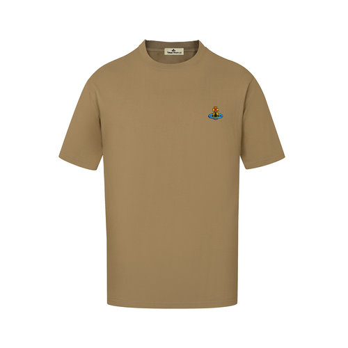 Vivienne Westhood Multi-colored Embroidered Small Logo Round Neck T-shirt