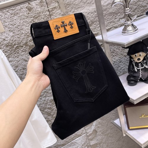 Chrome Hearts High-stretch Jeans with Exquisite Wash and Soft Texture