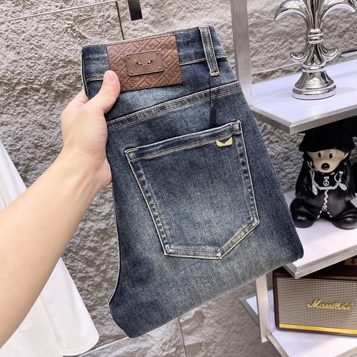 Fendi High-elastic Jeans with Premium Wash and Great Fit