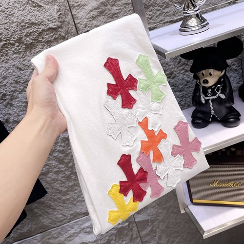 Chrome Hearts Patchwork Washed Jeans with High Elasticity