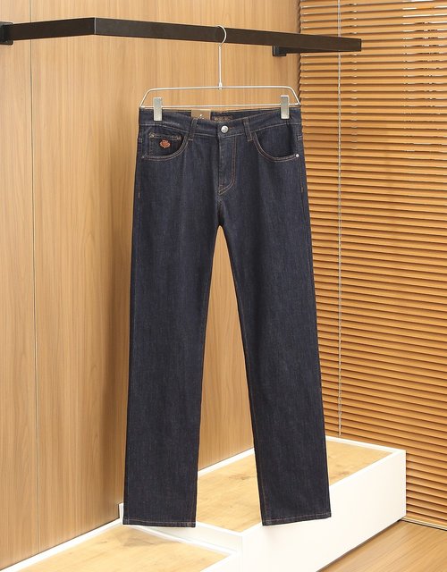 Loro Piana Classic Five-pocket Slim Jeans with Leather Patch