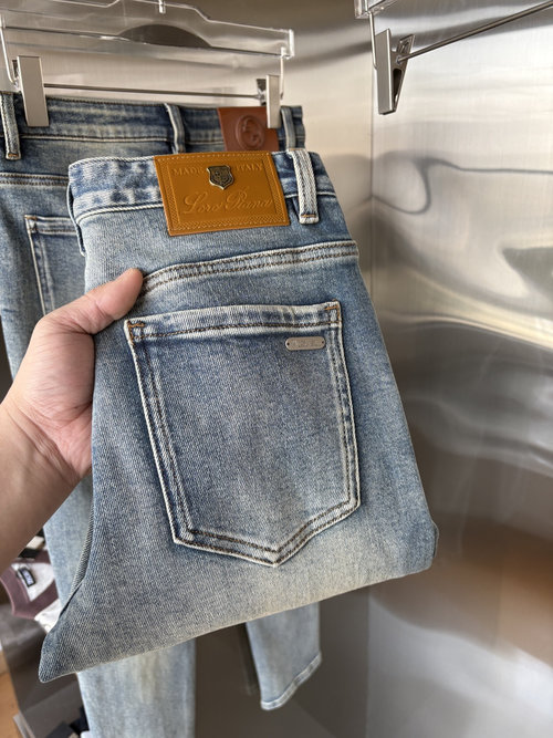 Fendi Soft Jeans with Cowhide Tag, Classic Blue Wash