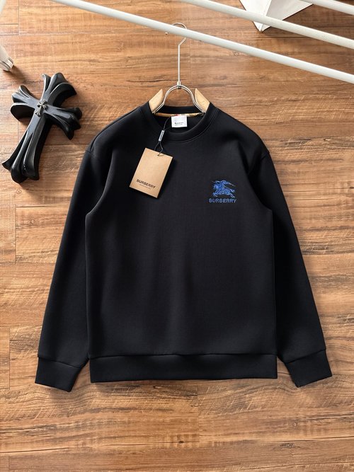 Burberry Premium Space Cotton Crewneck Sweatshirt with Exquisite Craftsmanship