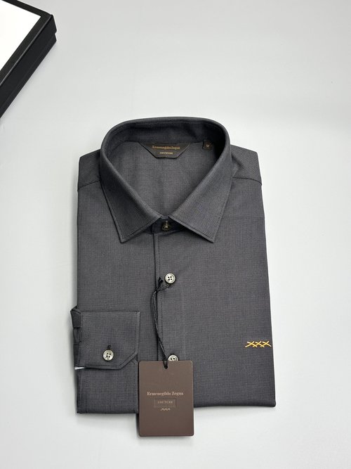 Zegna Embroidered Thick Blend Shirt in Two Colors