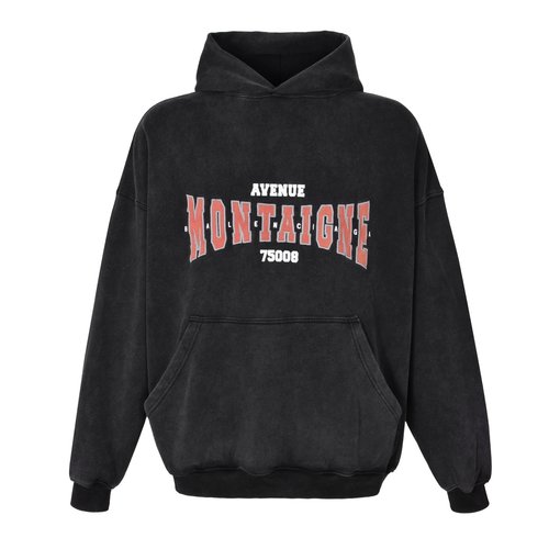 Balenciaga Embroidered Letter Washed Hoodie with Vintage Look