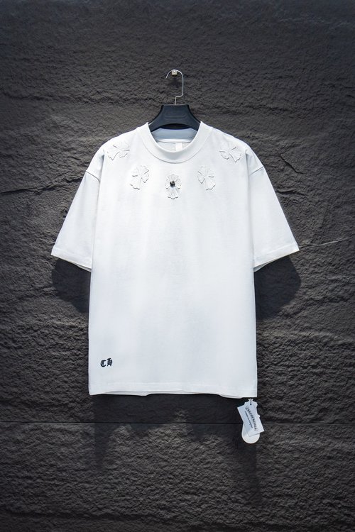 Chrome Hearts High-Quality Embroidered Comfortable T-Shirt in White or Black