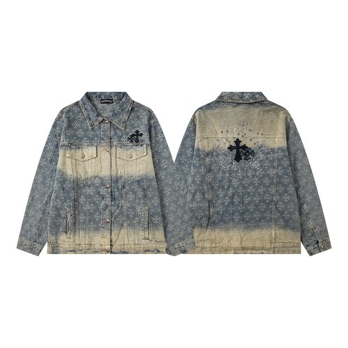 Chrome Hearts Heavy Embroidered Denim Jacket with Cross Motif