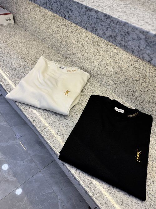 Yves Saint Laurent Soft and Skin - Friendly Double - layer Long Cotton Pullover