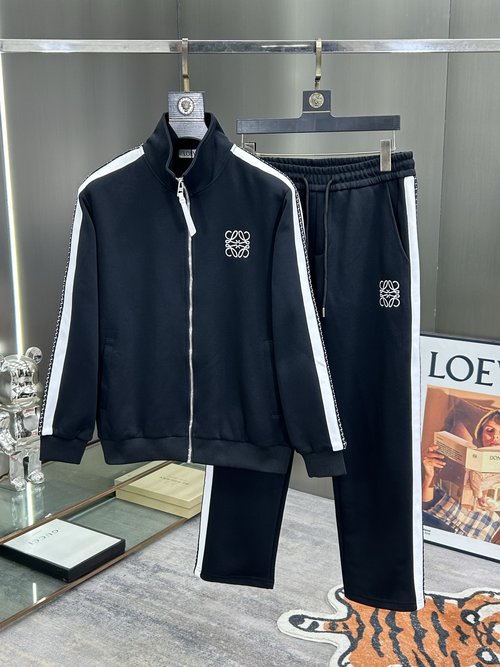 Loewe Top-stitched Jacquard Zippered Casual Suit