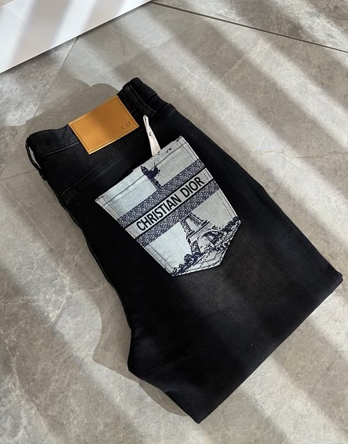 Dior Versatile Slim-Fit Jeans with Pocket Logo