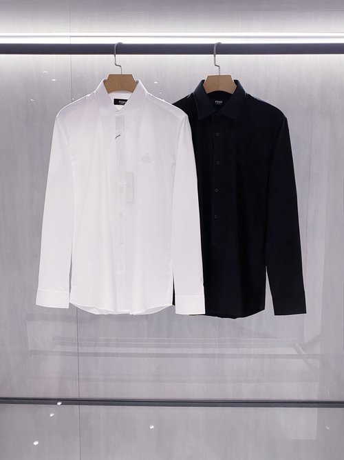 Gucci Pure Cotton Shirt with Blue-White Color and Shell Buttons