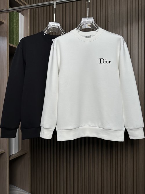 Dior Black and White Cotton Pullover with Icon Embroidery