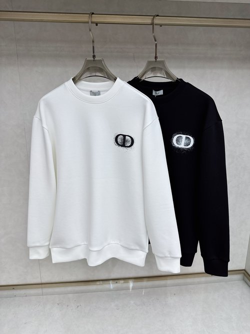 Dior Letter Logo Pullover Sweatshirt Made of Space Cotton