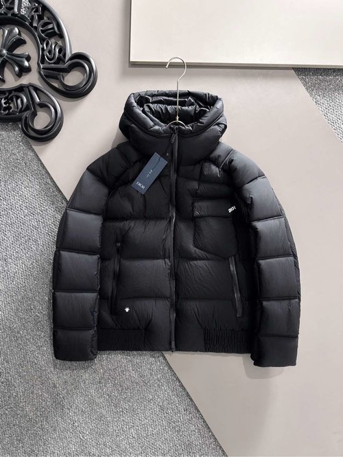Dior Slim-Fit Down Jacket with Logo, Premium White Duck Down