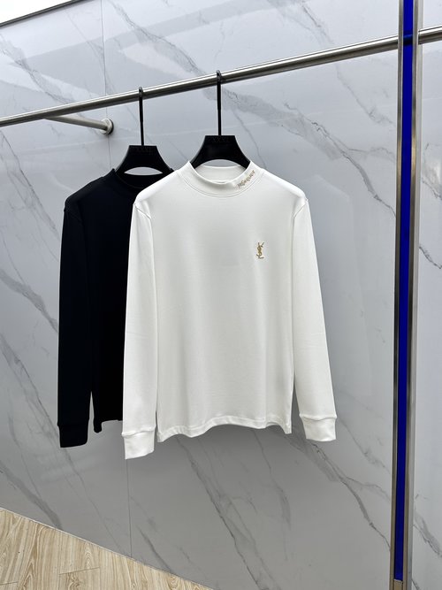 Yves Saint Laurent Custom Cotton Long-sleeve Base Layer with Brand Logo