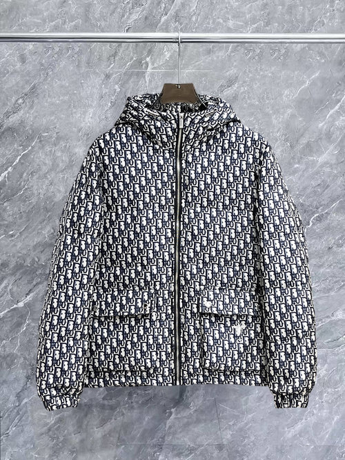 Dior Premium Goose Down Jacket with Logo & Piping