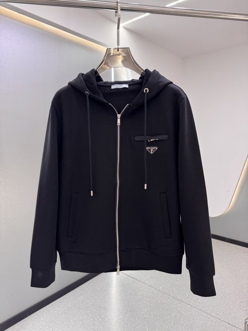 Prada Minimalist White Hooded Cotton Sweatshirt