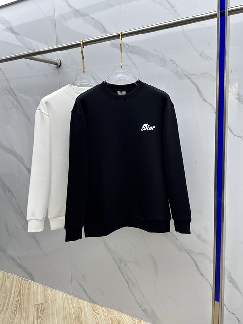 Dior Embroidered Round-Neck Pullover Sweatshirt with Elegance