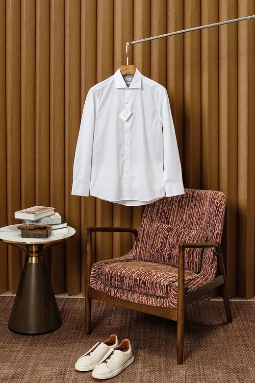 Brunello Cucinelli Smooth Cotton Casual Shirt with免烫