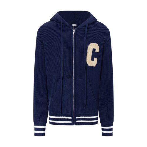 Celine Cashmere Embroidered Zip Hoodie Sweater