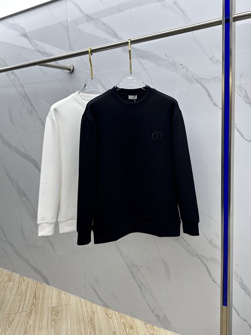 Dior Embroidered Round-Neck Pullover Sweatshirt with Elegance