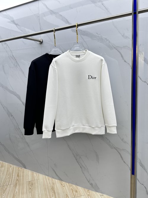 Dior Embroidered Round-Neck Pullover Hoodie with Style