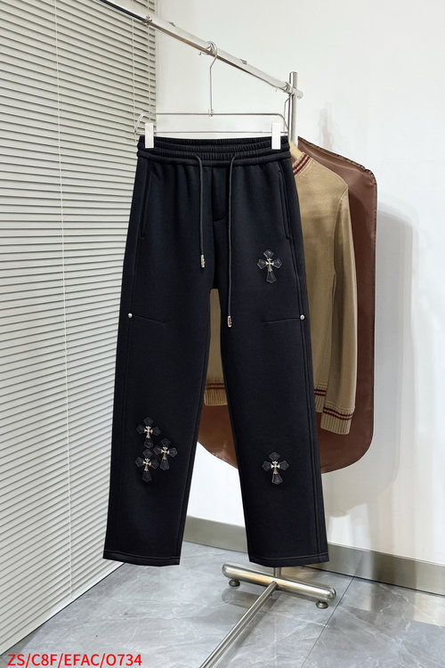 Chrome Hearts Customized Fabric Logo Casual Trousers with Good Texture