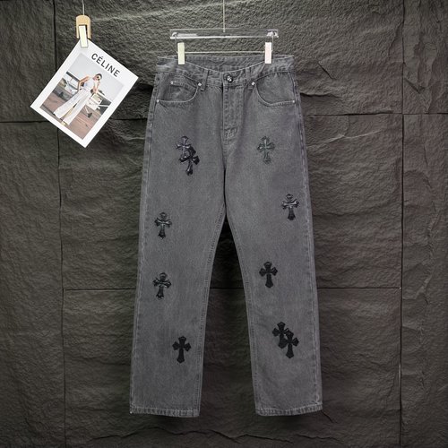 Chrome Hearts Chrome Hearts Black Cross Patch Loose Fit Jeans