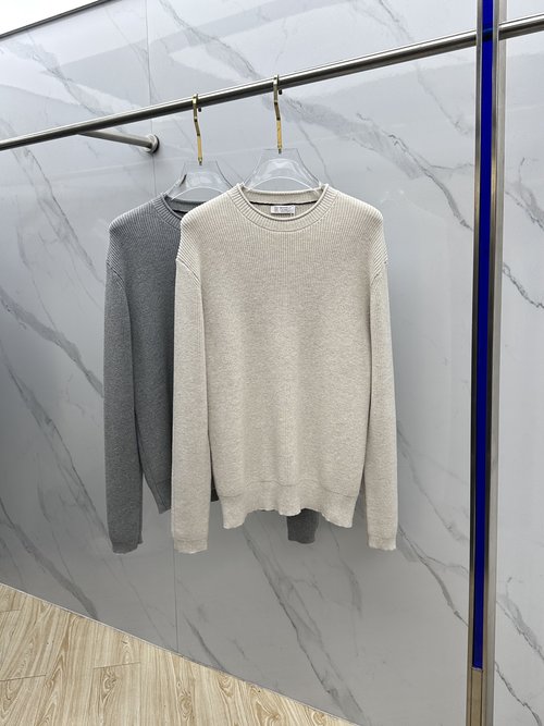 Chanel Cotton Linen Knit Pullover with Rolled Collar