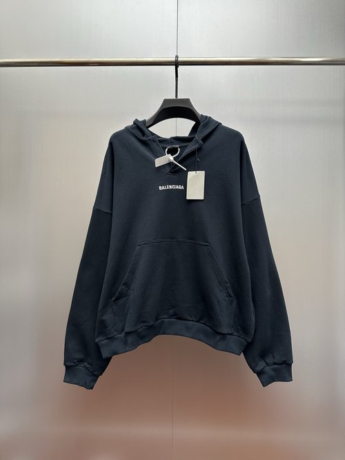 Balenciaga Embroidered Hooded Long-Sleeve Sweatshirt