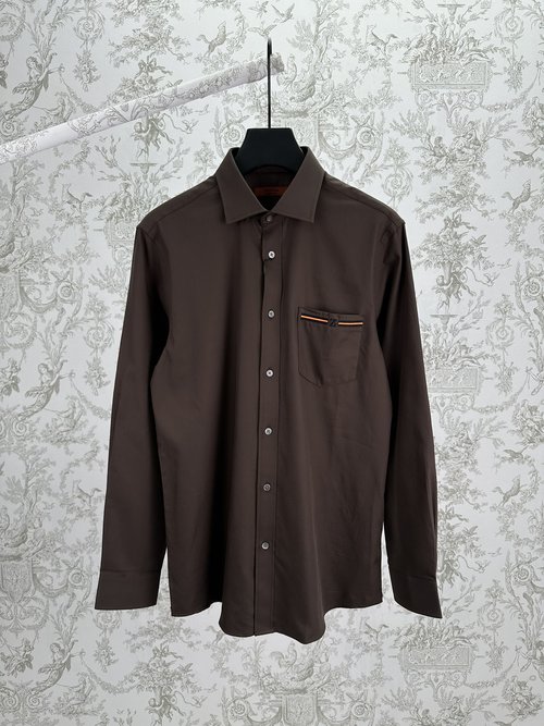 Zegna Patch Pocket Long Sleeve Shirt